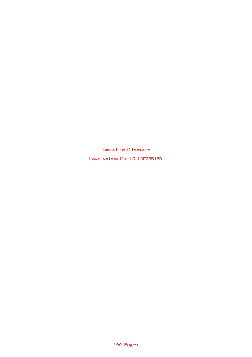 Page 1 de la notice Manuel utilisateur LG LDF7551BB
