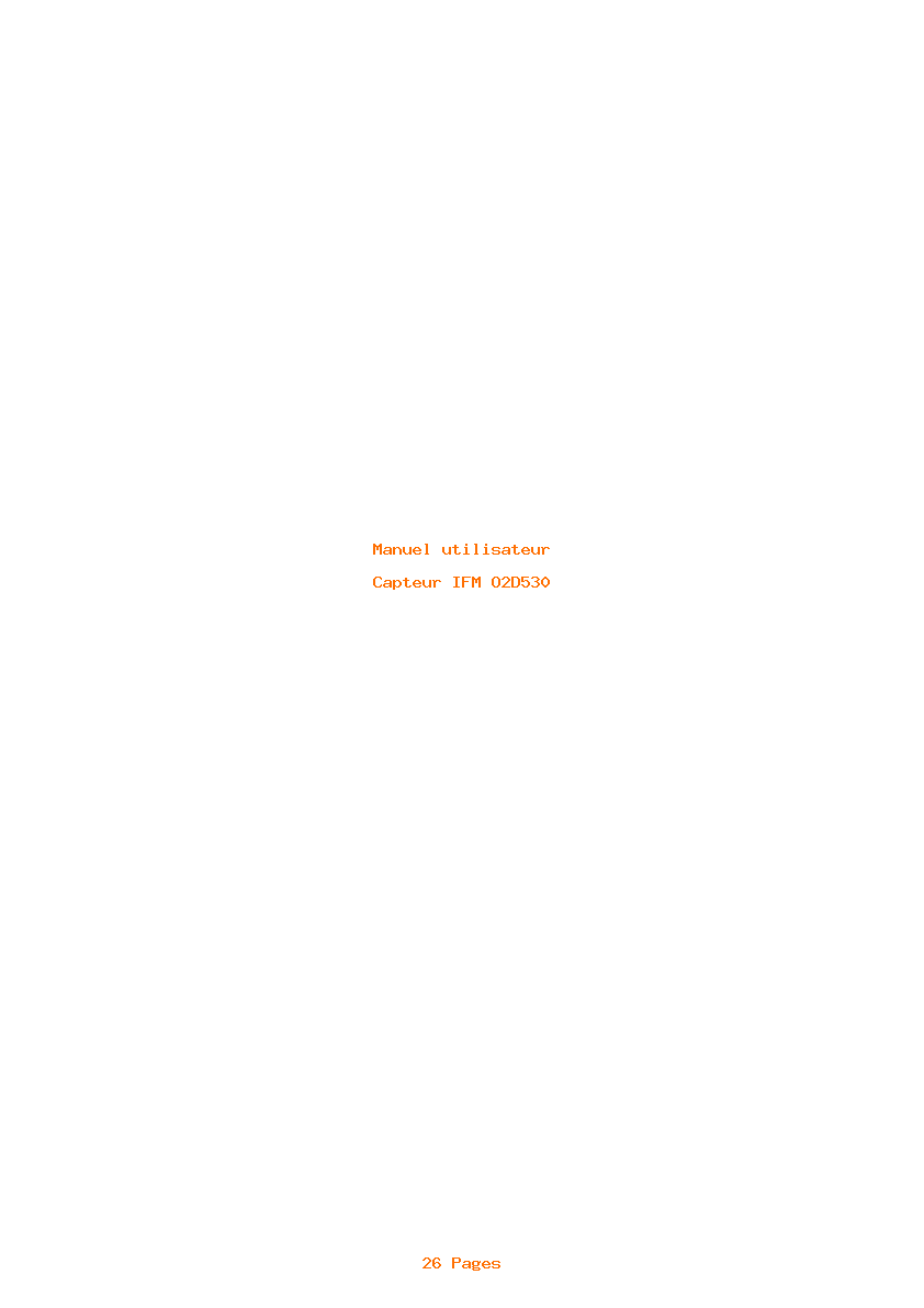 Image de la première page du manuel de l'appareil O2D530