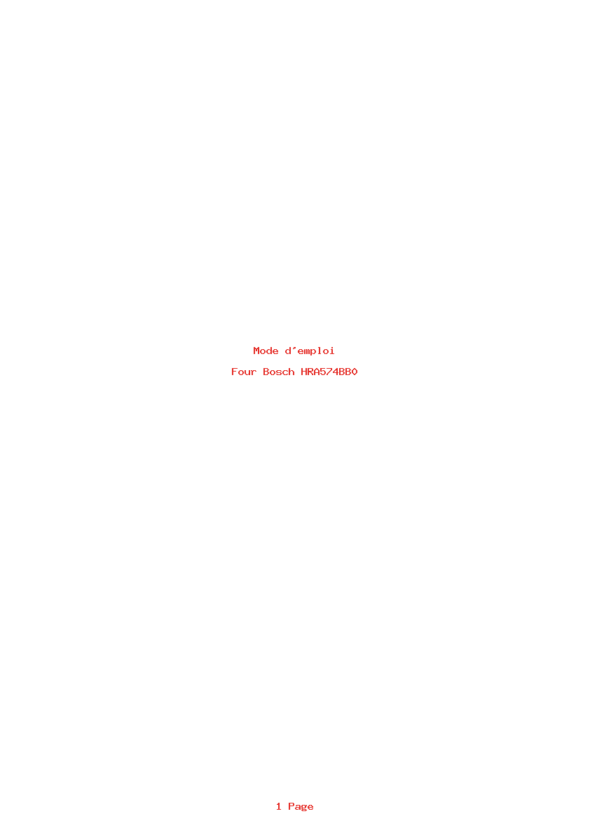 Image de la première page du manuel de l'appareil HRA574BB0