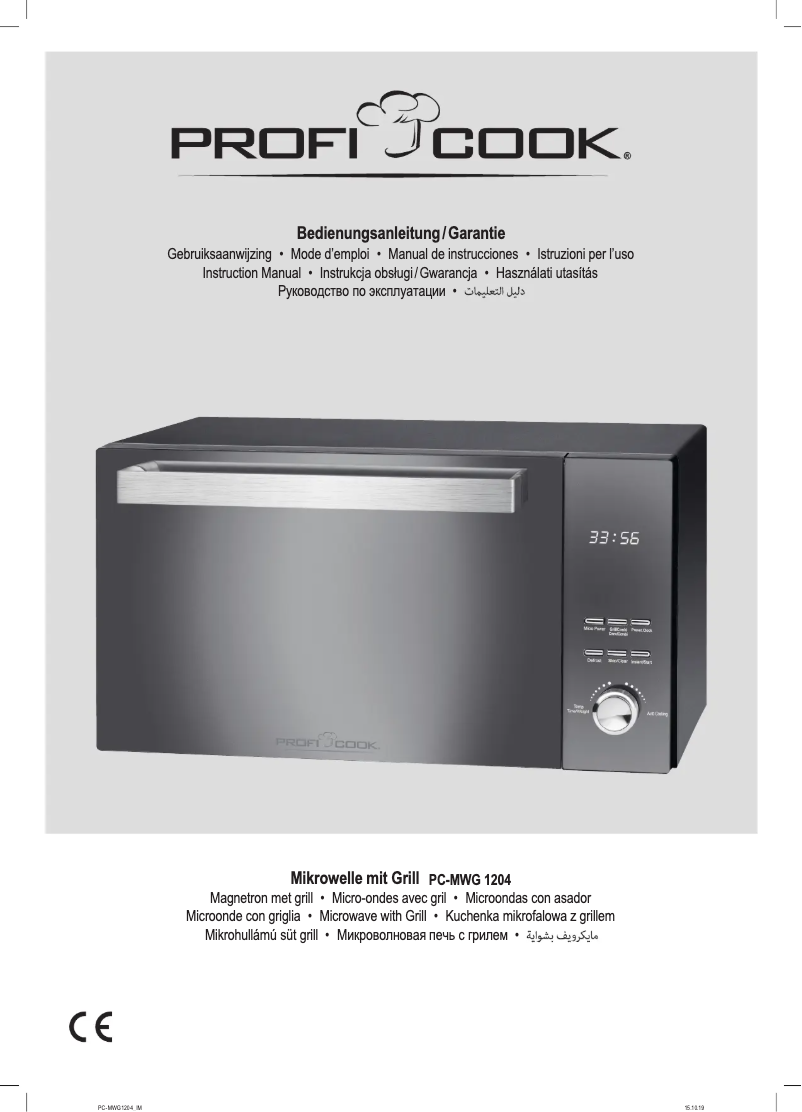 Page 1 of the manual User Manual ProfiCook PC-MWG 1204