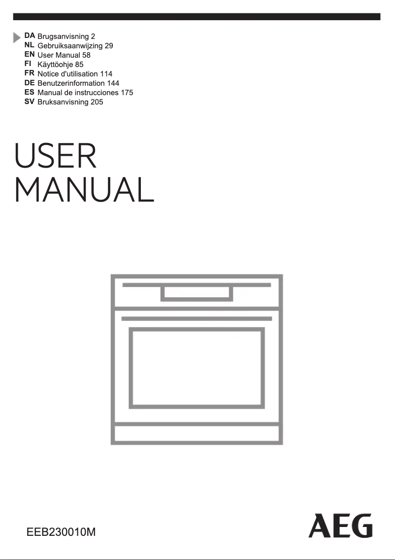 Page 1 de la notice Manuel utilisateur AEG EEB230010M