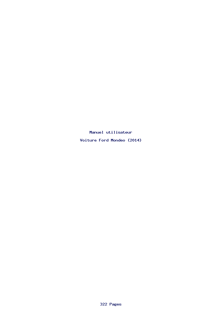 Page 1 de la notice Manuel utilisateur Ford Mondeo (2014)