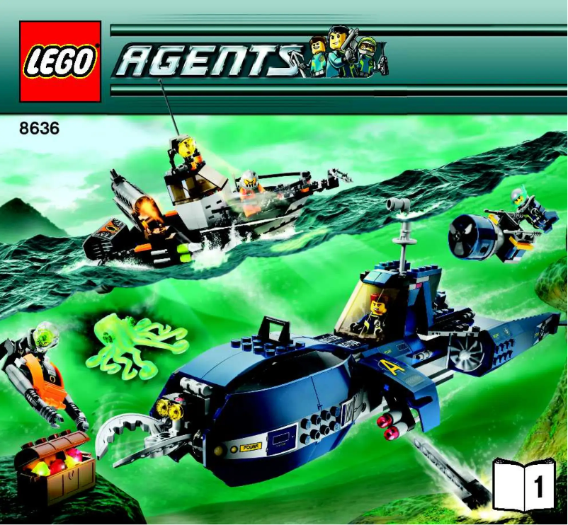 Page 1 de la notice Consignes visuelles Lego Agents 8636