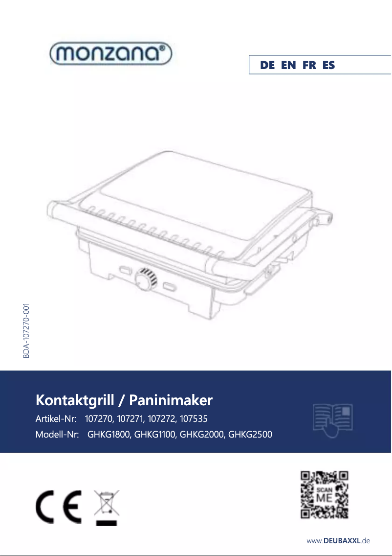 Page 1 de la notice Manuel utilisateur Monzana GHKG1100
