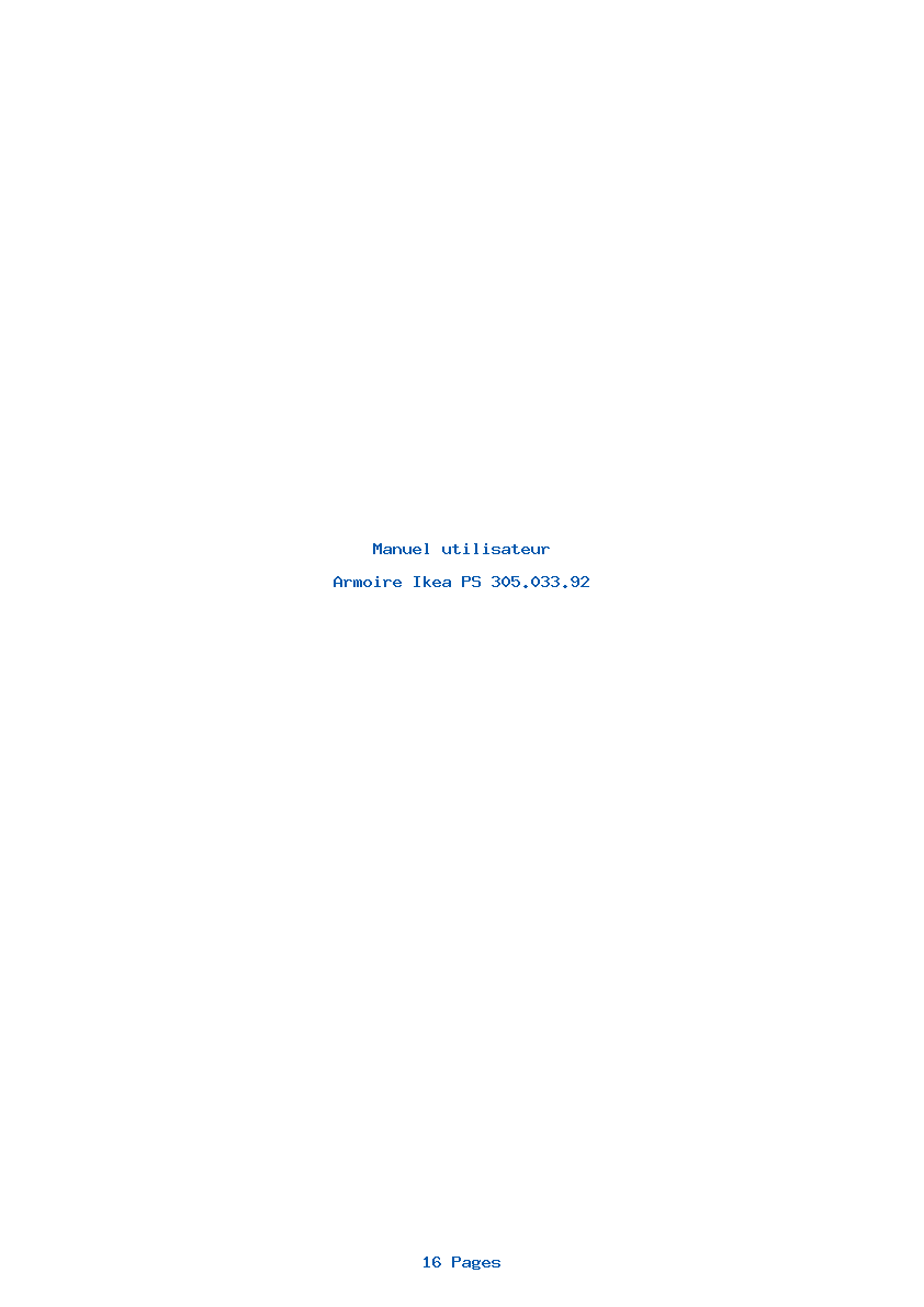 Page 1 de la notice Manuel utilisateur Ikea PS 305.033.92