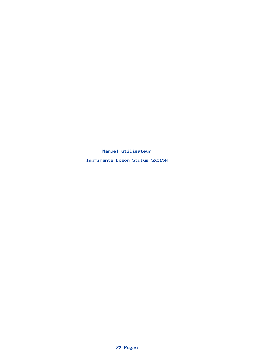 Page 1 de la notice Manuel utilisateur Epson Stylus SX515W