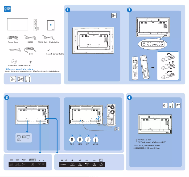Page n°1 - Guide de démarrage rapide Philips 75BDL3510Q