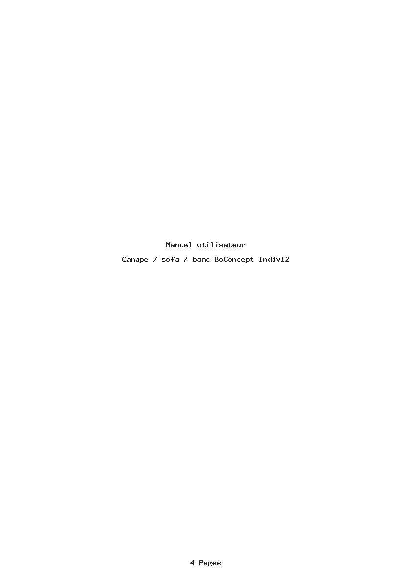 Page 1 de la notice Manuel utilisateur BoConcept Indivi2