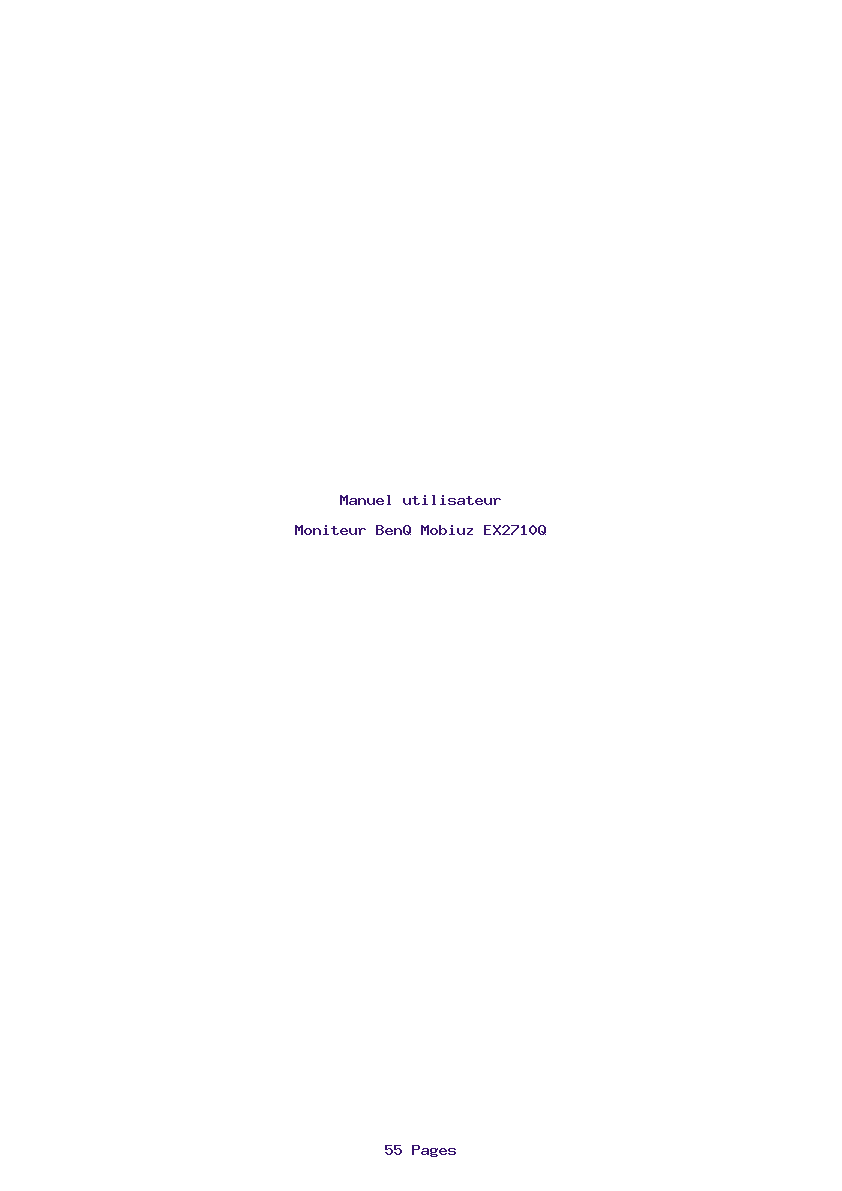 Page 1 de la notice Manuel utilisateur BenQ Mobiuz EX2710Q