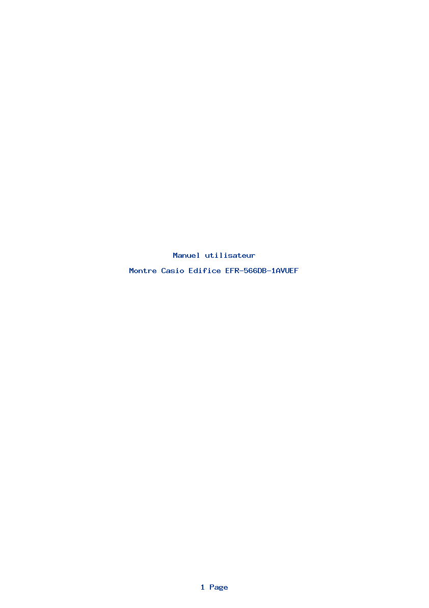 Page 1 de la notice Manuel utilisateur Casio Edifice EFR-566DB-1AVUEF