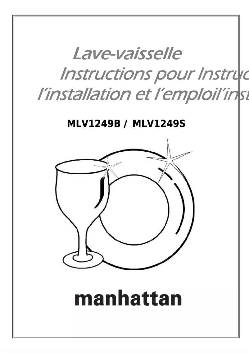 Page 1 de la notice Manuel utilisateur Manhattan MLV1249S