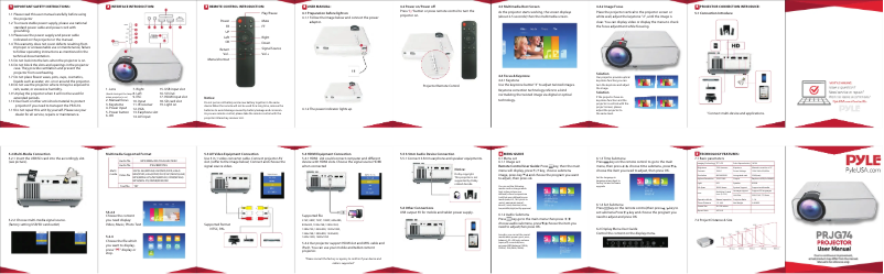 Página 1 del manual Manual de usuario Pyle PRJG74