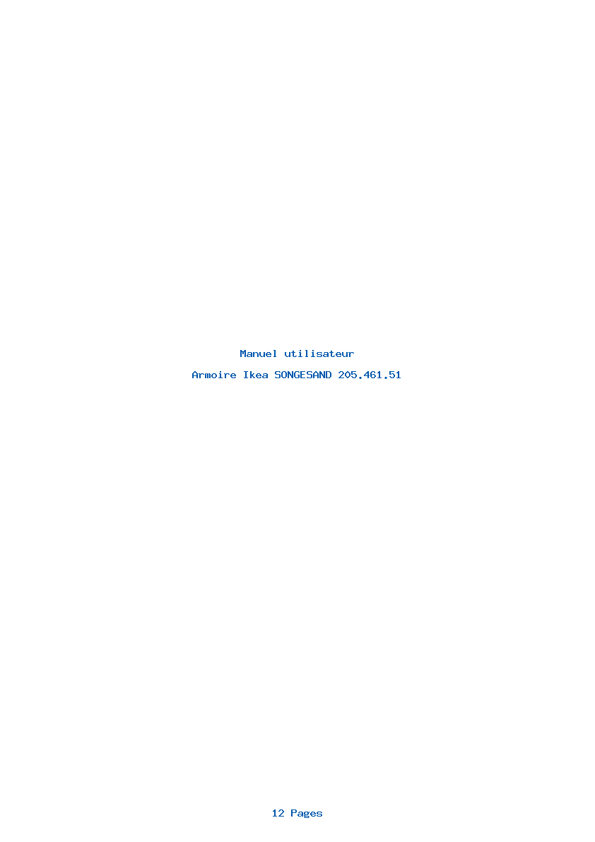Page 1 de la notice Manuel utilisateur Ikea SONGESAND 205.461.51