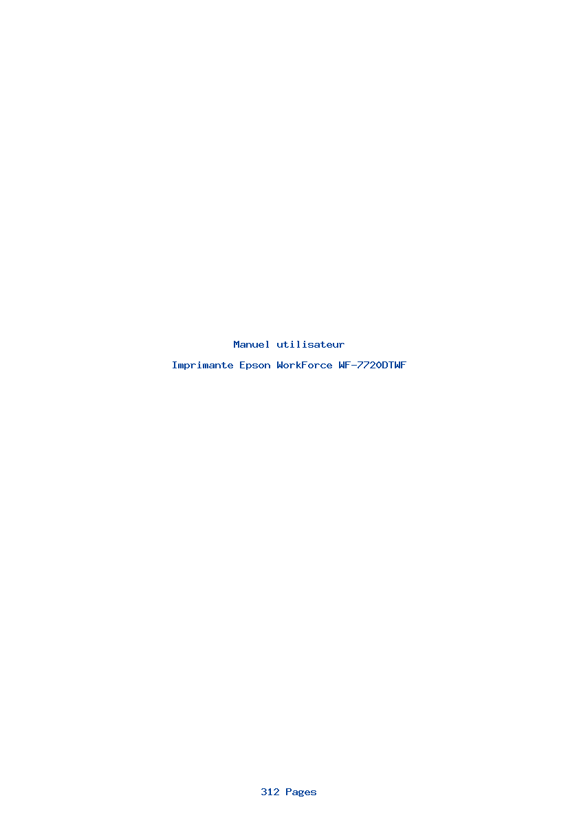 Page 1 de la notice Manuel utilisateur Epson WorkForce WF-7720DTWF