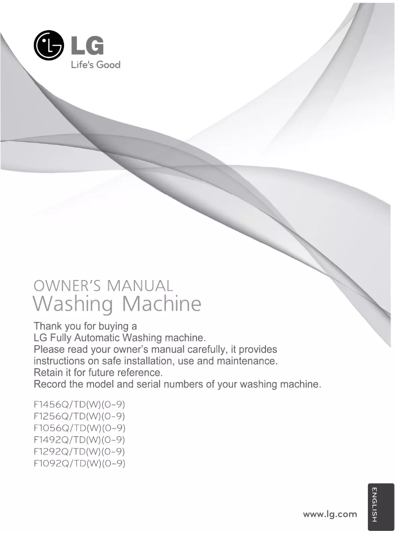 Page 1 de la notice Manuel utilisateur LG F1292QD