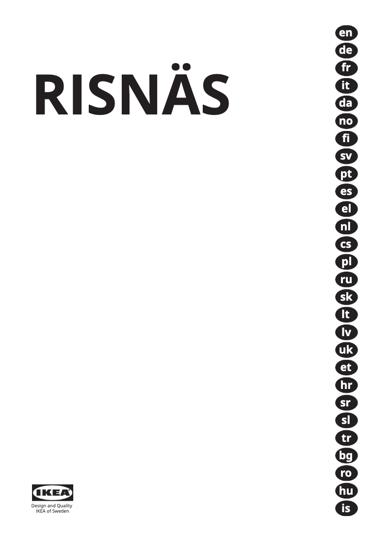Page 1 de la notice Manuel utilisateur Ikea RISNÄS 505.730.63