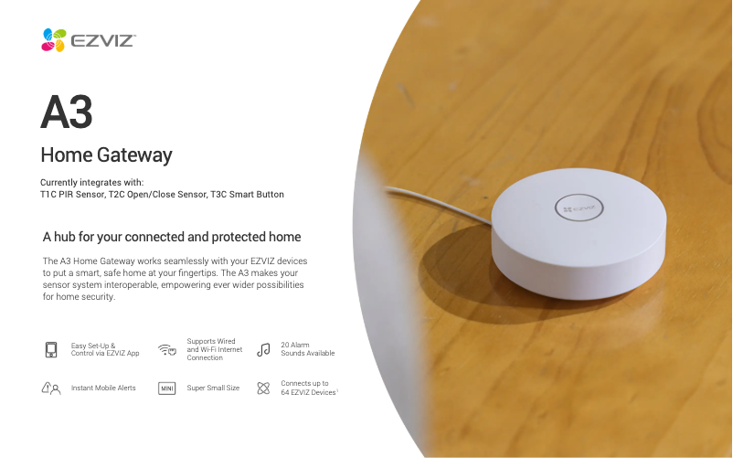 Page 1 de la notice Fiche technique EZVIZ A3