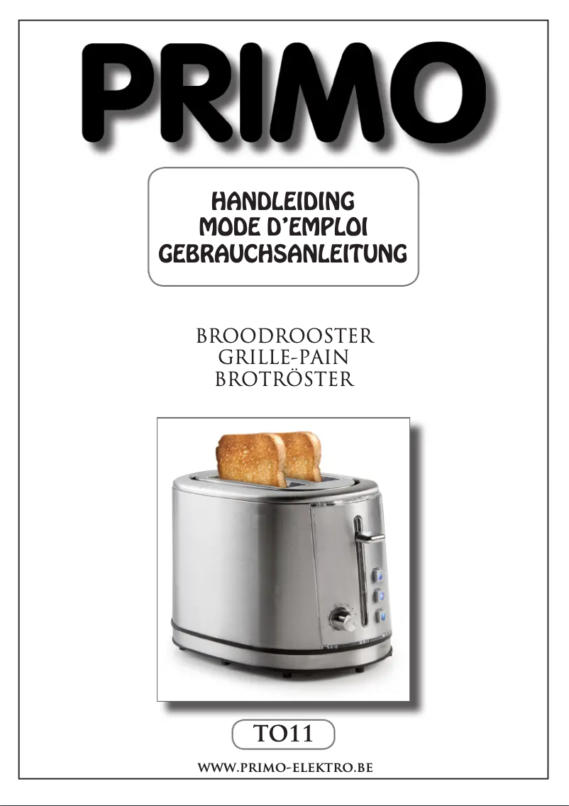 Page 1 de la notice Manuel utilisateur Primo TO11