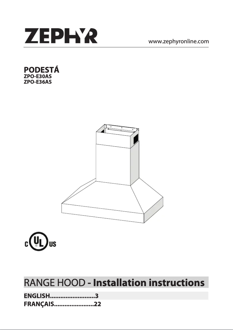 Page 1 de la notice Guide d'installation Zephyr ZPO-E30AS