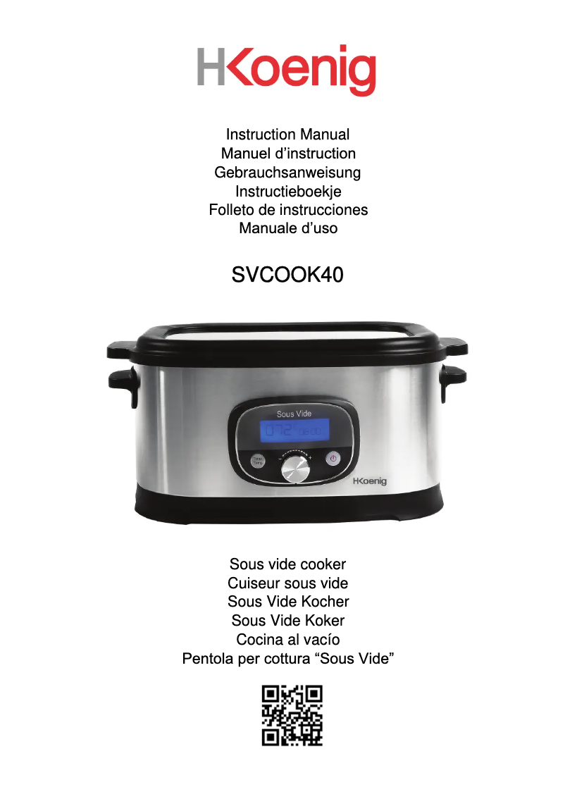 Page 1 de la notice Manuel utilisateur H.Koenig SVCOOK40