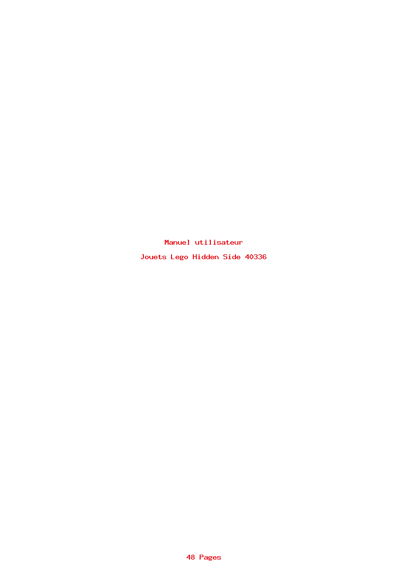 Page 1 de la notice Manuel utilisateur Lego Hidden Side 40336
