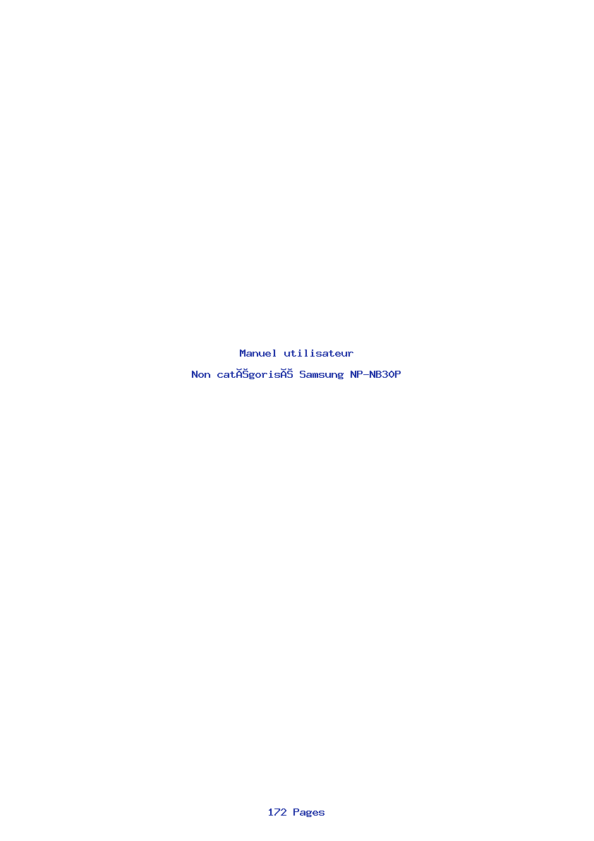 Page 1 de la notice Manuel utilisateur Samsung NP-NB30P