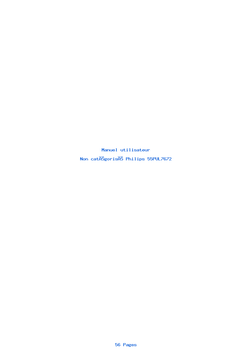 Page 1 de la notice Manuel utilisateur Philips 55PUL7672