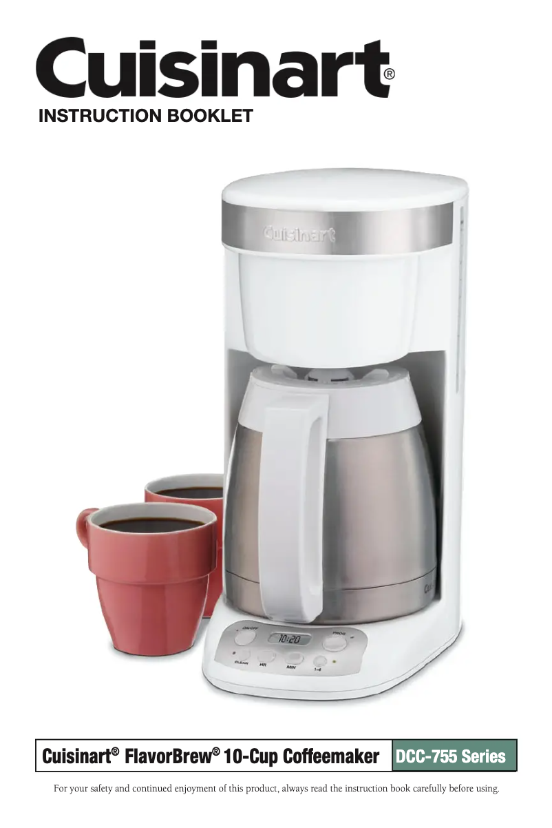 Page 1 de la notice Manuel utilisateur Cuisinart FlavorBrew DCC-755