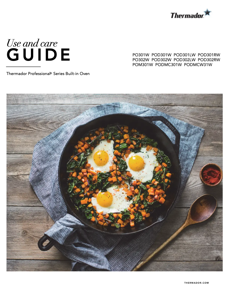 Page 1 de la notice Manuel d'utilisation et d'entretien Thermador POD302LW