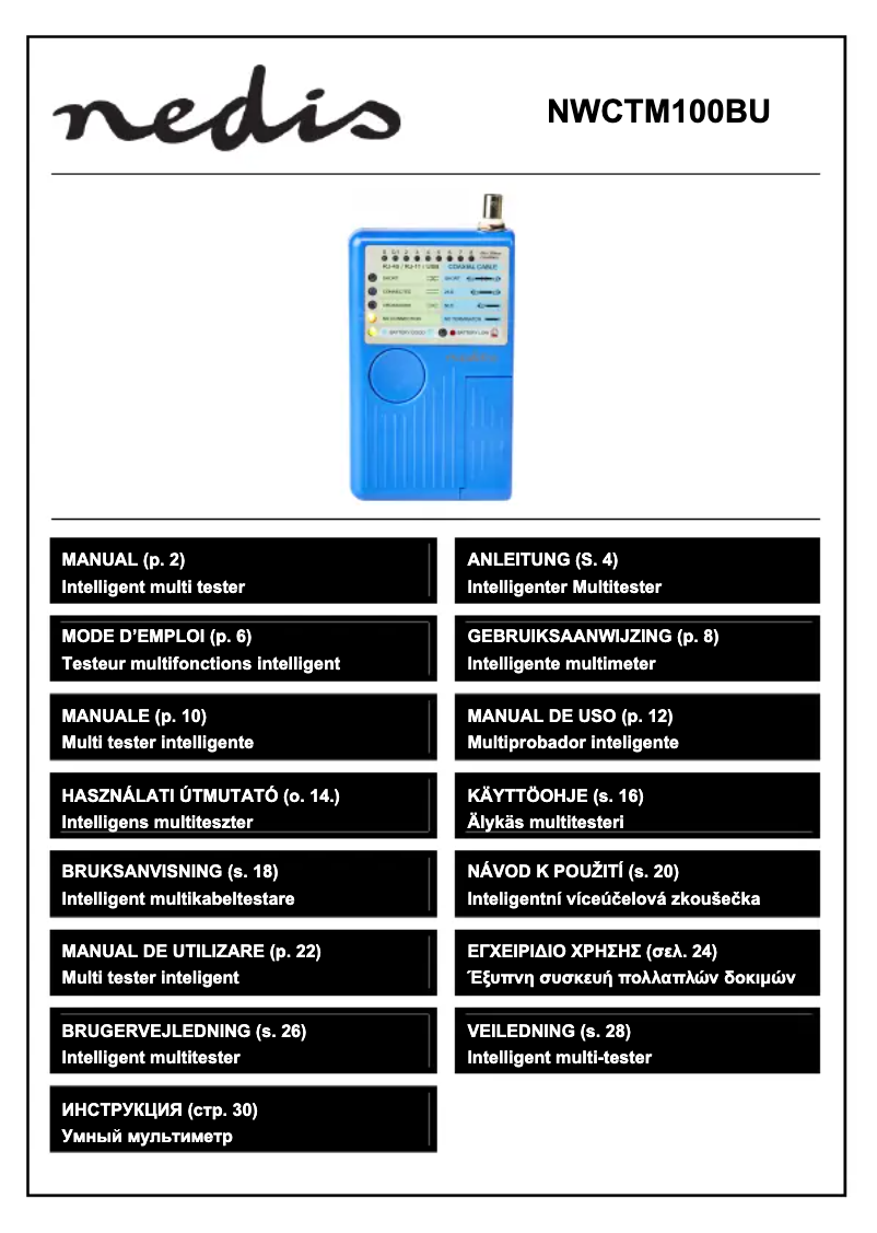 Page 1 de la notice Manuel utilisateur Nedis NWCTM100BU