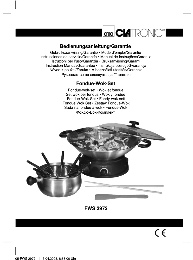 Page 1 of the manual User Manual Clatronic FWS 2972