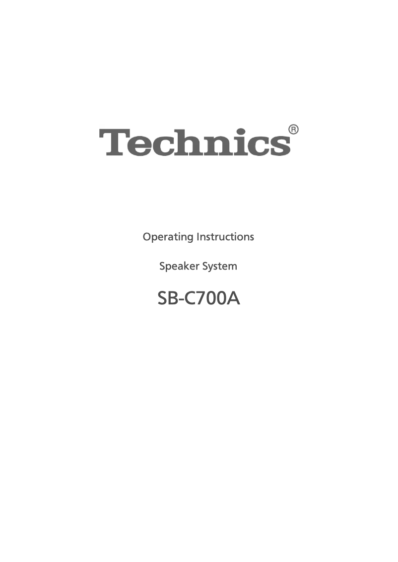 Page 1 de la notice Manuel utilisateur Technics SB-C700AEB