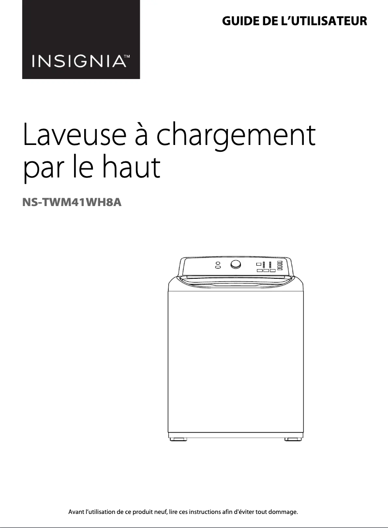 Page 1 de la notice Manuel utilisateur Insignia NS-TWM41WH8A