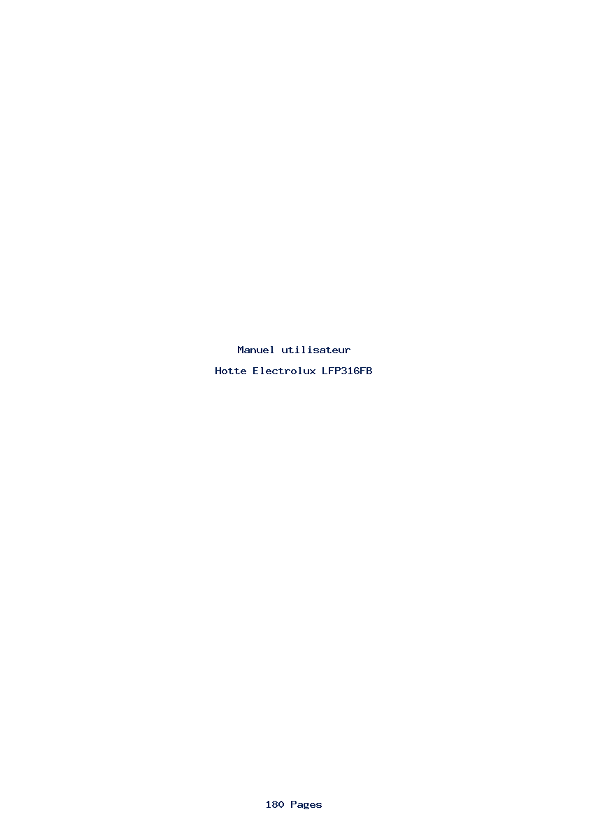 Page 1 de la notice Manuel utilisateur Electrolux LFP316FB