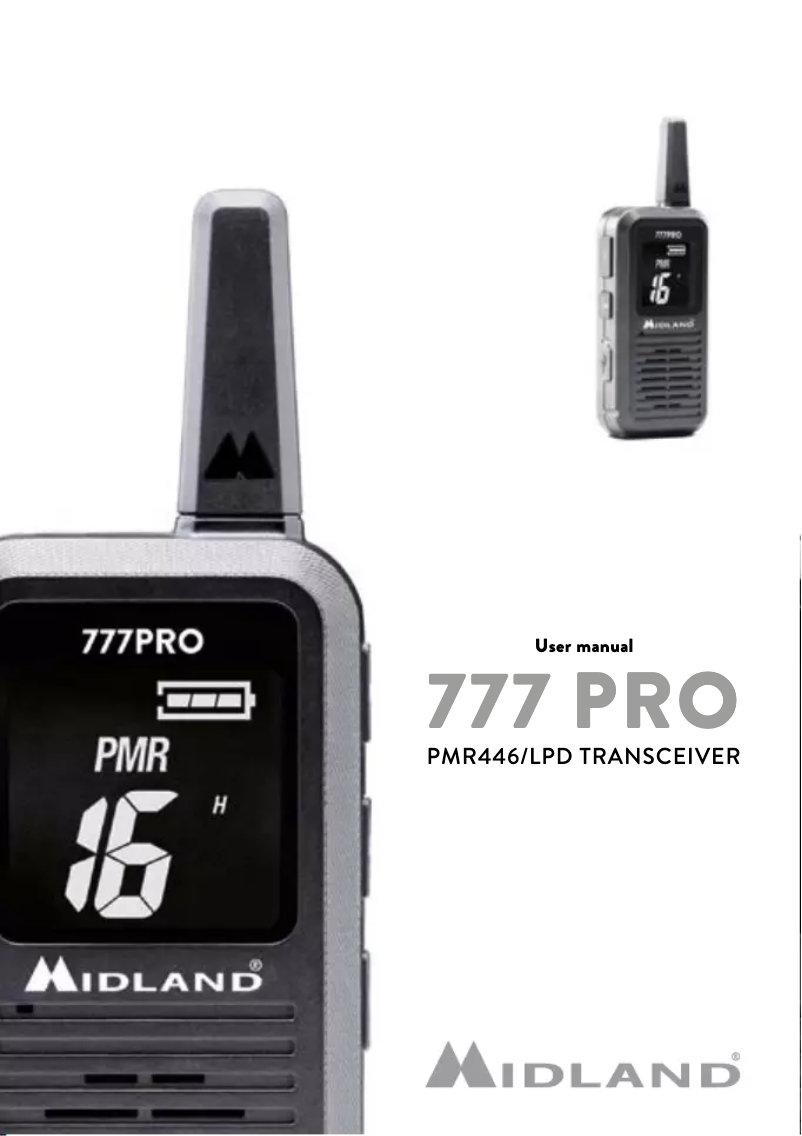 Page 1 de la notice Manuel utilisateur Midland 777 Pro