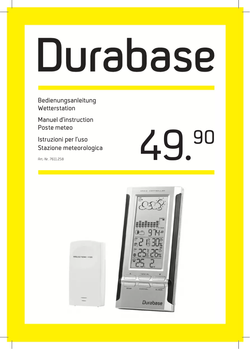 Page 1 de la notice Manuel utilisateur Durabase 7611.258