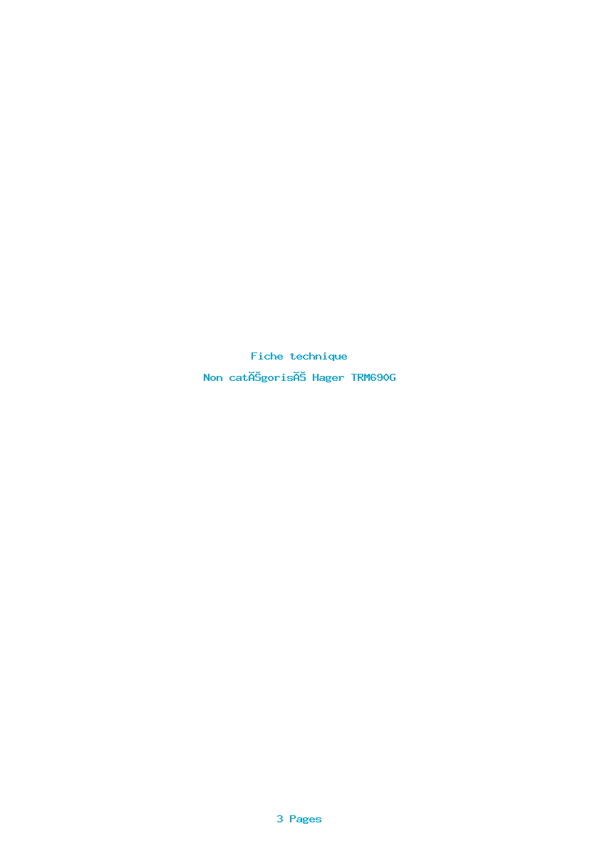 Image de la première page du manuel de l'appareil TRM690G