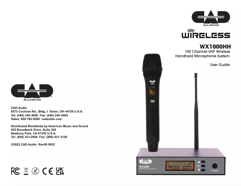 Page 1 de la notice Manuel utilisateur CAD Audio WX1000HH
