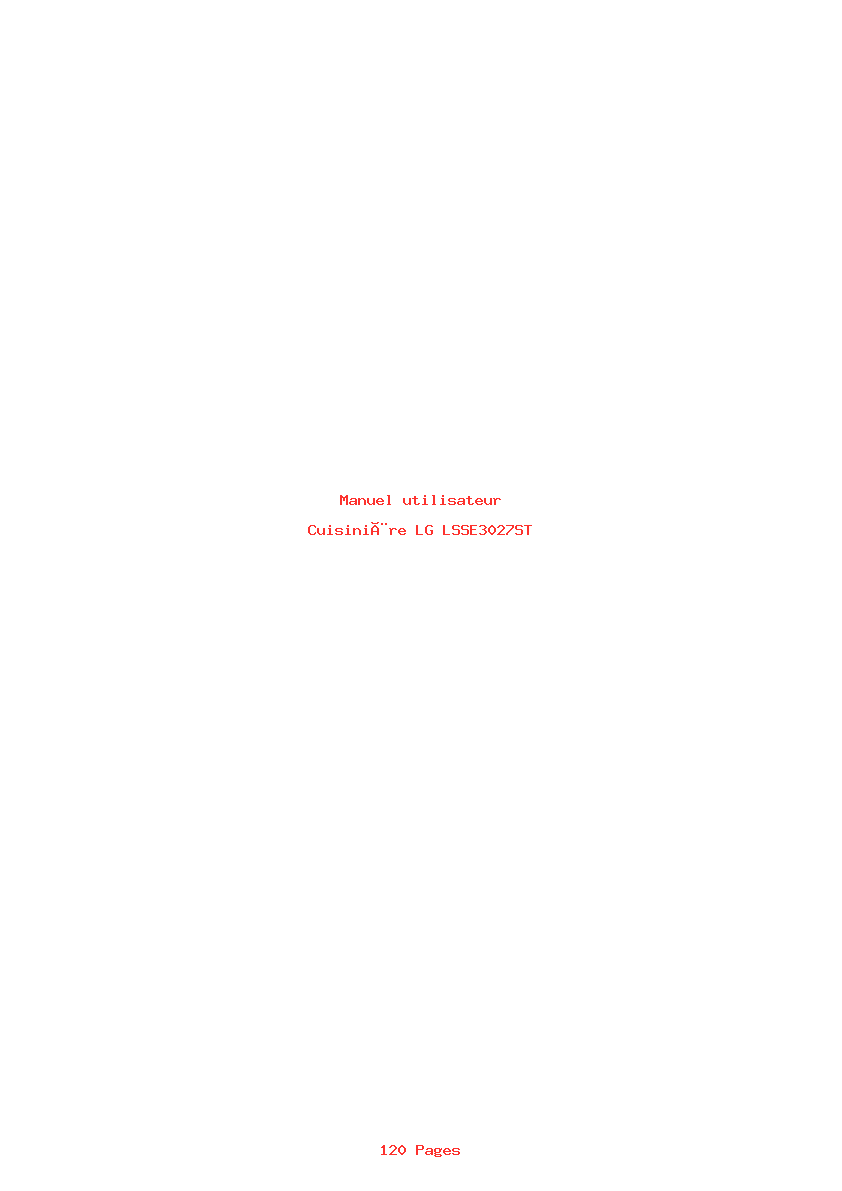Page 1 de la notice Manuel utilisateur LG LSSE3027ST