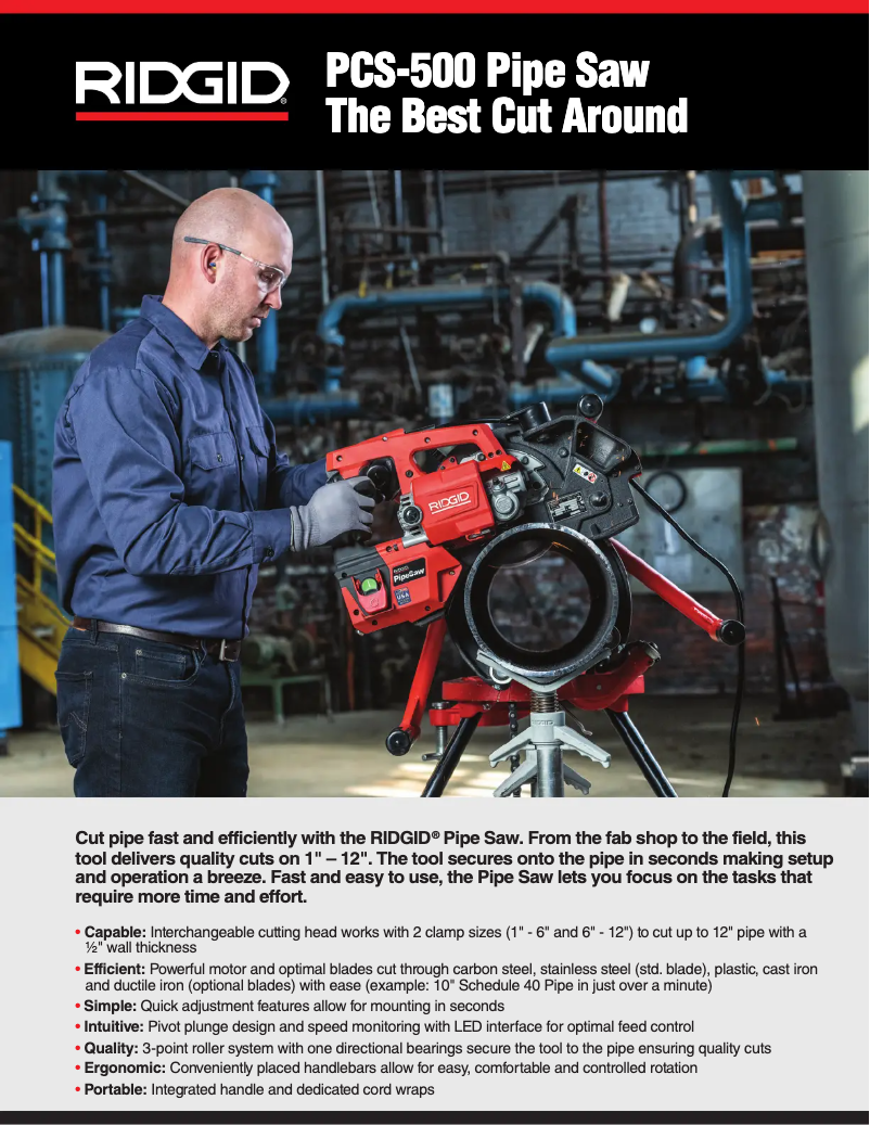 Page 1 de la notice Catalogue Ridgid PC-106