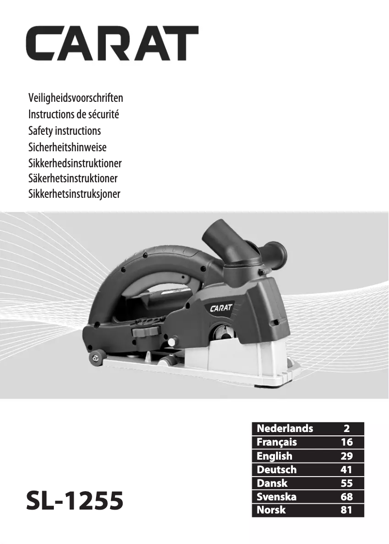 Page 1 de la notice Manuel utilisateur Carat SL-1255