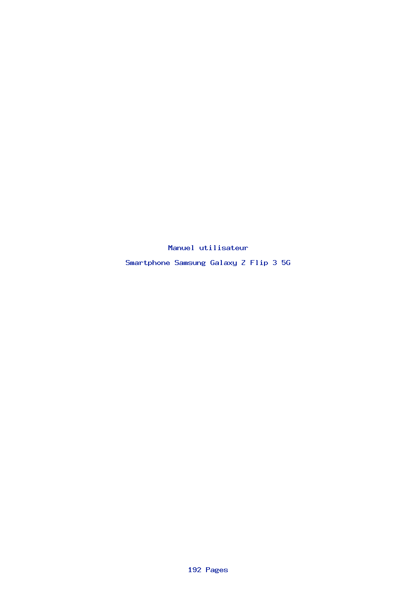 Page 1 de la notice Manuel utilisateur Samsung Galaxy Z Flip 3 5G