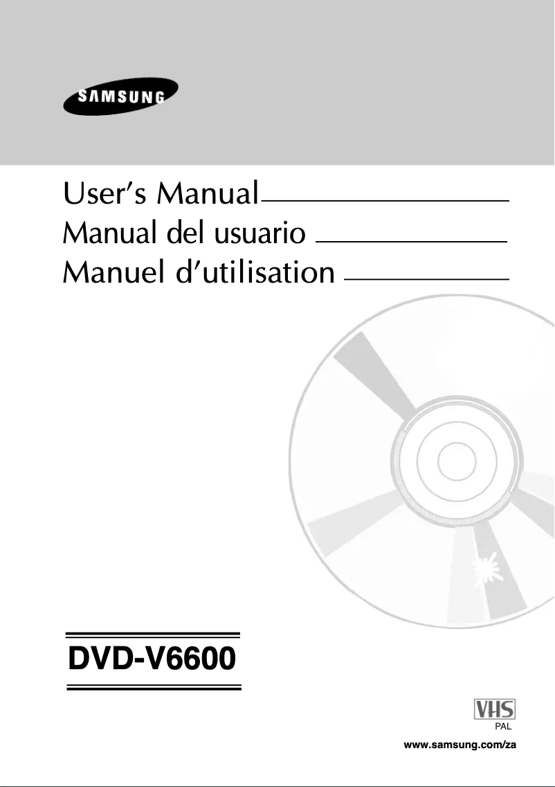 Page 1 de la notice Manuel utilisateur Samsung DVD-V6600
