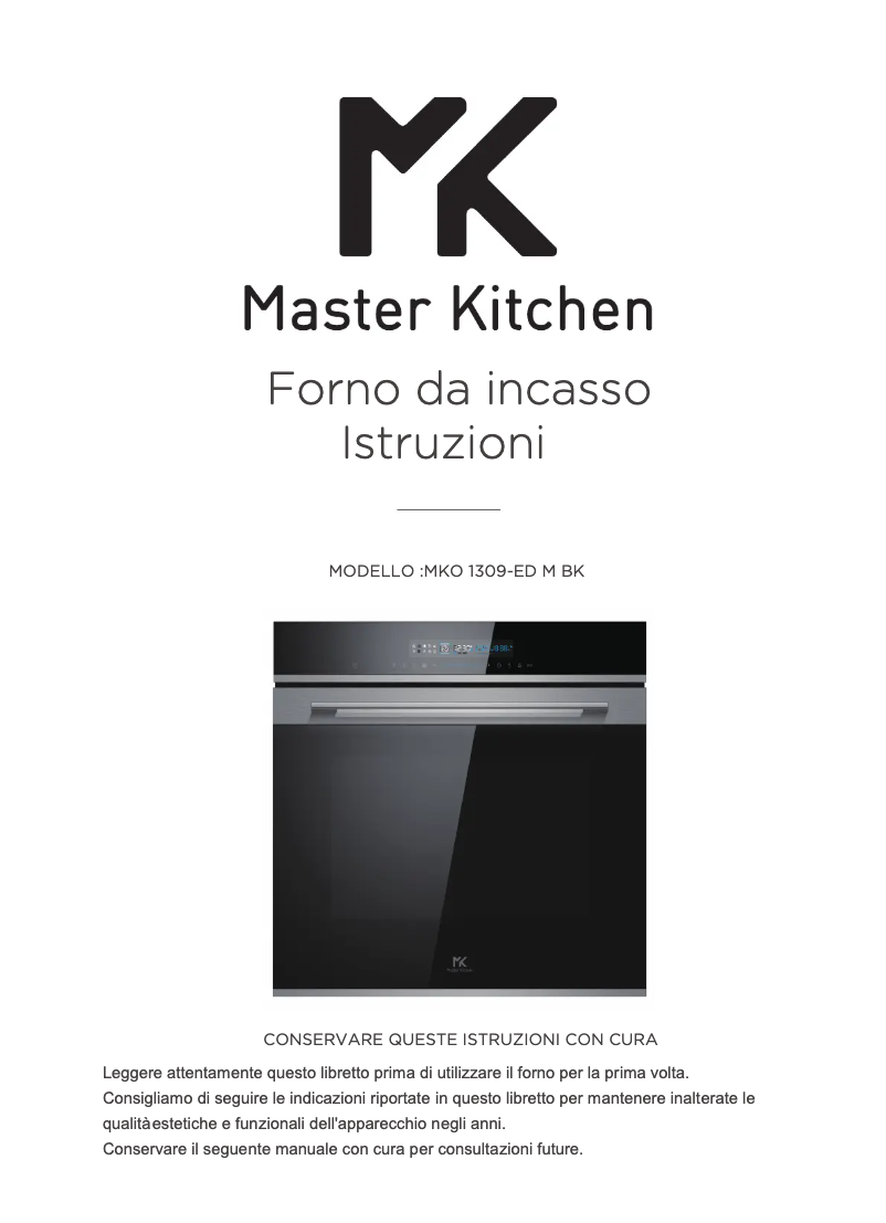 Page 1 de la notice Manuel utilisateur Master Kitchen MKO 1309-ED M BK