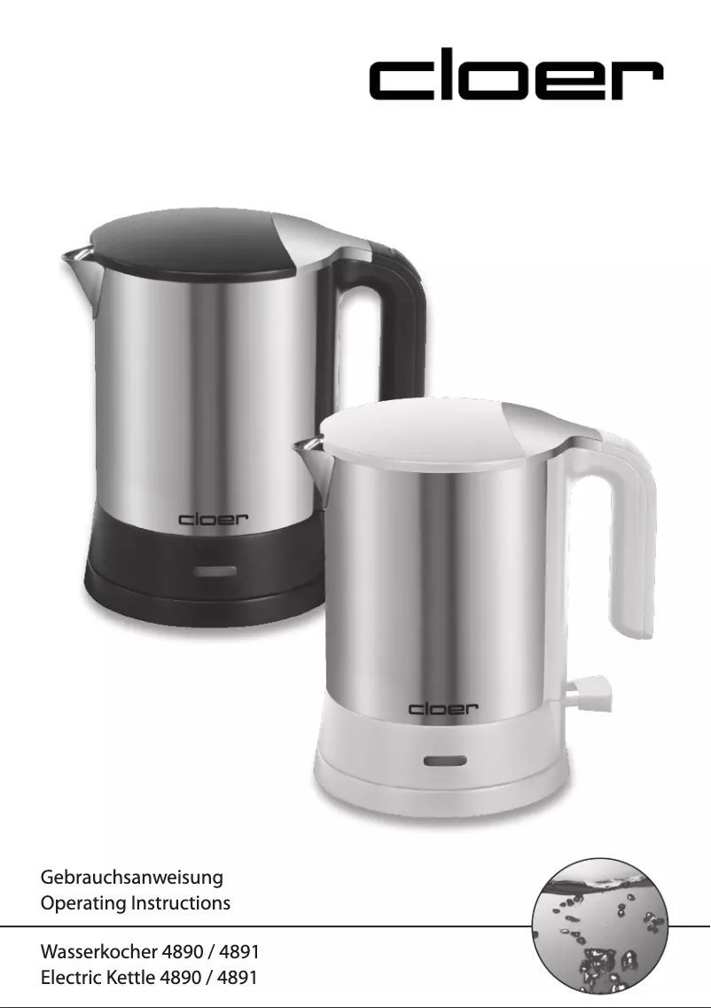 Page 1 de la notice Manuel utilisateur Cloer 4890