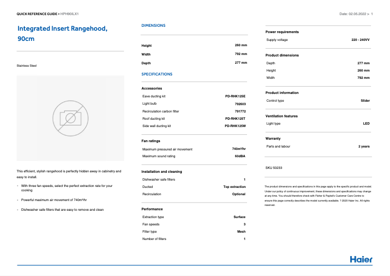 Página 1 del manual Guía de instalación Haier HPH90ILX1