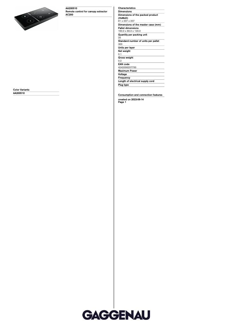 Página 1 del manual Manual de usuario Gaggenau AA200510