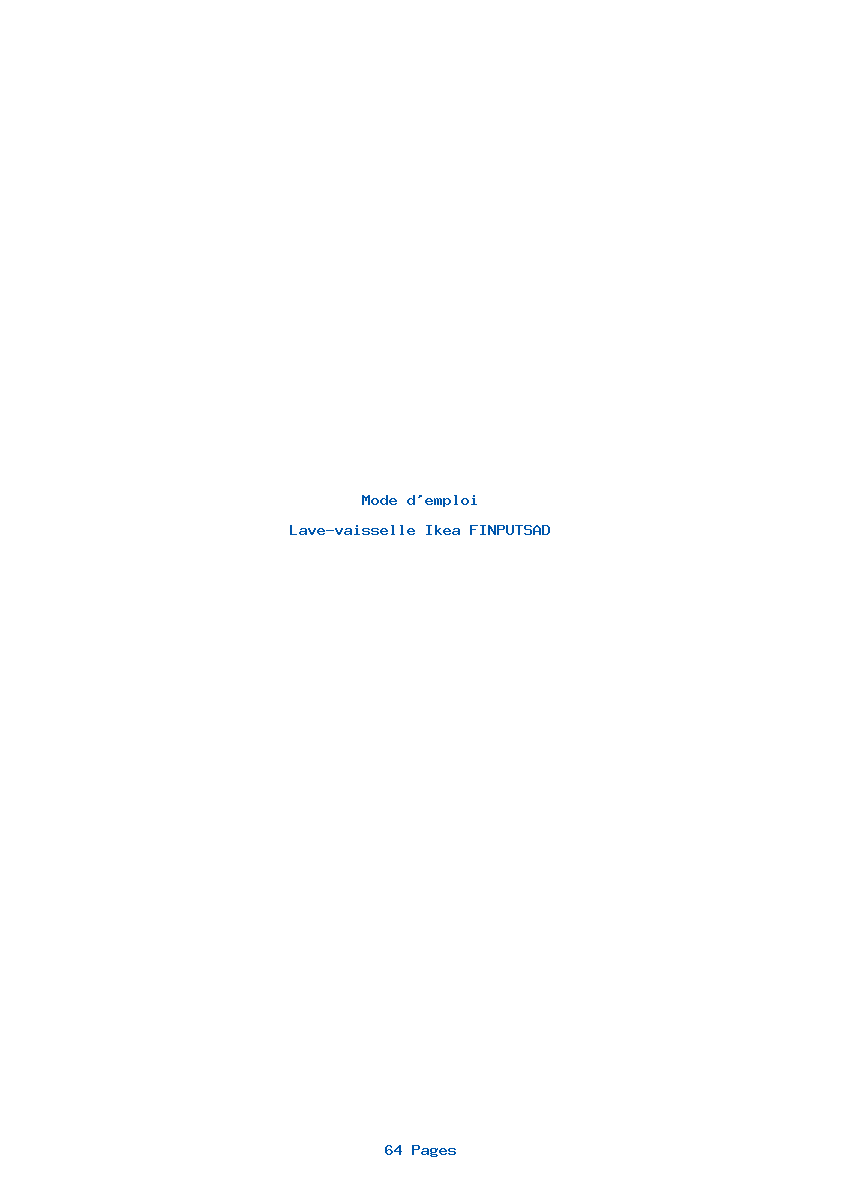 Page 1 de la notice Mode d'emploi Ikea FINPUTSAD