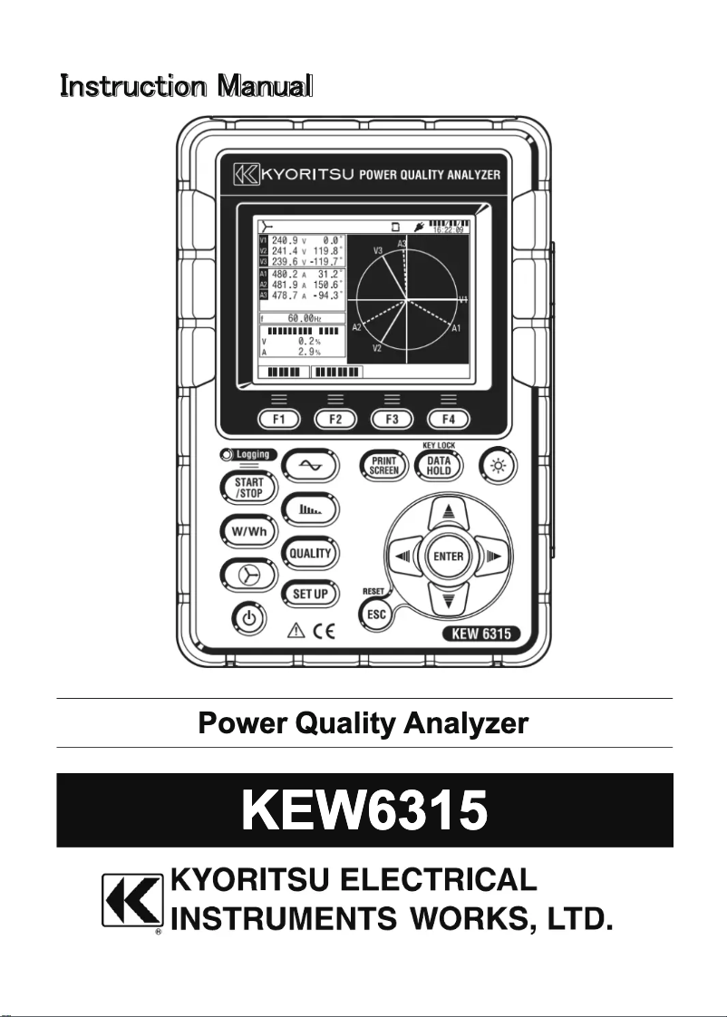 Page 1 de la notice Manuel utilisateur Kyoritsu KEW 6315