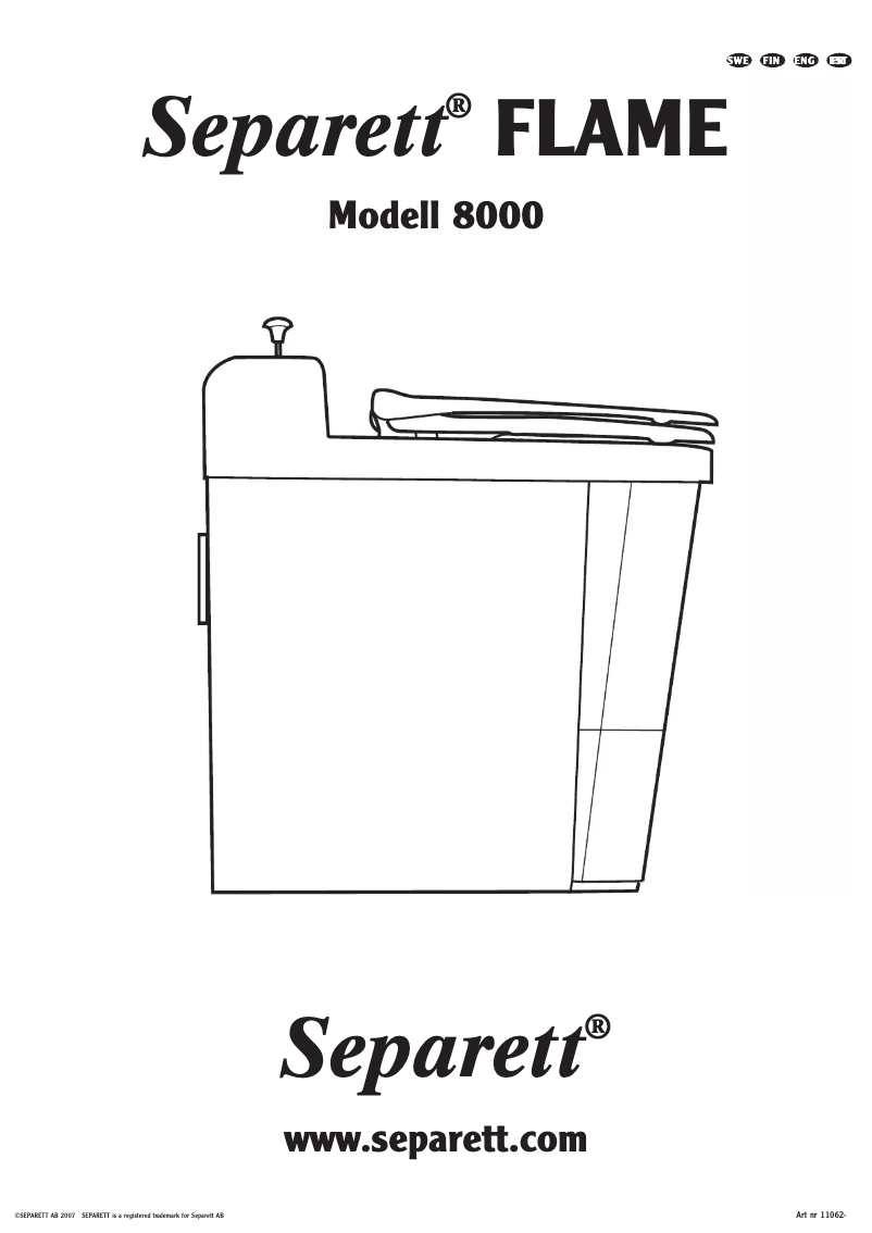 Page 1 de la notice Manuel utilisateur Separett Flame 8000